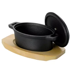 Cookware Gibson Home Campton 0.35 Qt. Oval Cast Iron Casserole Dish In Black With Lid -Home Accents shop black gibson home dutch ovens braisers 986105747m 4f 1000