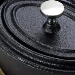 Cookware Gibson Home Campton 0.35 Qt. Oval Cast Iron Casserole Dish In Black With Lid -Home Accents shop black gibson home dutch ovens braisers 986105747m c3 1000