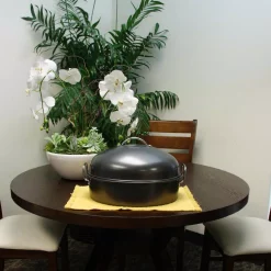 Cookware Gibson Home Kenmar 16 In. Carbon Steel Roaster Pan With High Dome Lide -Home Accents shop black gibson home roasting pans 985101012m 1f 1000