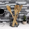 Kitchen Utensils Home Basics Black Grid Free-Standing Cutlery Holder With Mesh Bottom