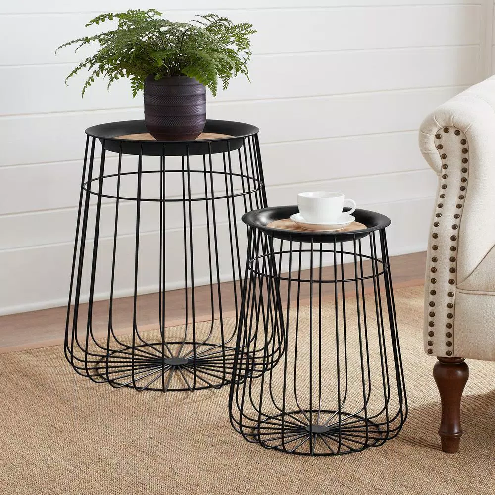 Storage Baskets Home Decorators Collection Round Black Metal Decorative Basket With Wood Lid (Set Of 2) 3 Storage Baskets Home Decorators Collection Round Black Metal Decorative Basket With Wood Lid (Set Of 2)