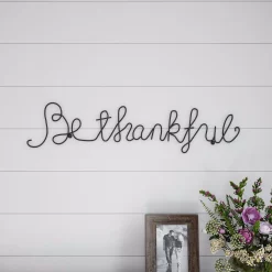 Wall Signs Lavish Home “Be Thankful” Metal Cutout Sign -Home Accents shop black lavish home wall signs hw0200042 31 1000