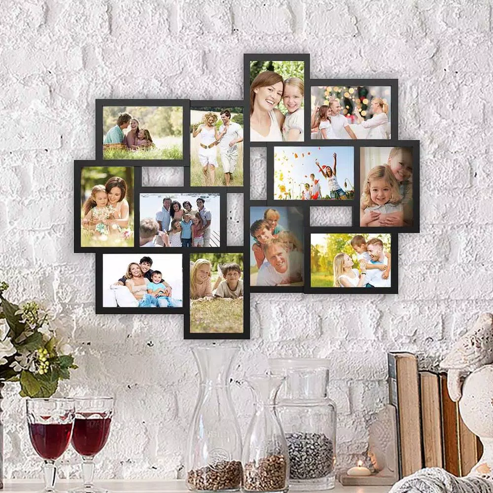 Picture Frames Lavish Home 12-Opening 4 In. X 6 In. Black Picture Frame Collage 8 Picture Frames Lavish Home 12-Opening 4 In. X 6 In. Black Picture Frame Collage - Image 6