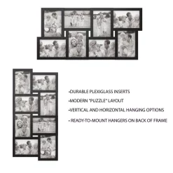 Picture Frames Lavish Home 8-Opening 4 In. X 6 In. Black Picture Frame Collage -Home Accents shop black matte lavish home picture frames hw0200071 4f 1000