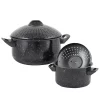 Cookware Gibson Home Casselman 4-Piece Steel Nonstick Pasta Pot Set In Black Speckle -Home Accents shop black speckle gibson home stock pots 985100977m 64 1000