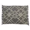 Throw Blankets LR Home Contemporary Black / White Cotton Over Tufted Geometric Throw Blanket