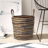 Storage Baskets LR Home Wonder Striped Braided Navy Blue Natural Jute Storage Decorative Basket With Handles 1 Storage Baskets LR Home Wonder Striped Braided Navy Blue Natural Jute Storage Decorative Basket With Handles -Home Accents shop blue natural lr home storage baskets baske16021blu015h 64 1000