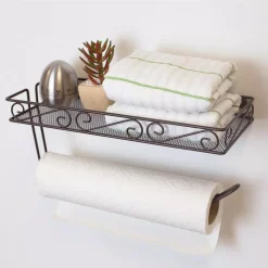 Countertop Storage Home Basics Scroll Collection Wall-Mount Bronze Paper Towel