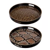 Decorative Trays A & B Home Quinn Round Brown Trays