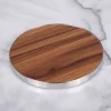 Kitchen Gadgets & Tools Creative Home Fiberboard 7″ Diam. Round Trivet, Serving Board With Acacia Finish And Stainless Steel Trim -Home Accents shop brown creative home trivets spoon rests 50249 64 1000