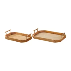 Decorative Trays Home Decorators Collection Home Decorators Collection Natural Wood Decorative Octagonal Tray (Set Of 2)