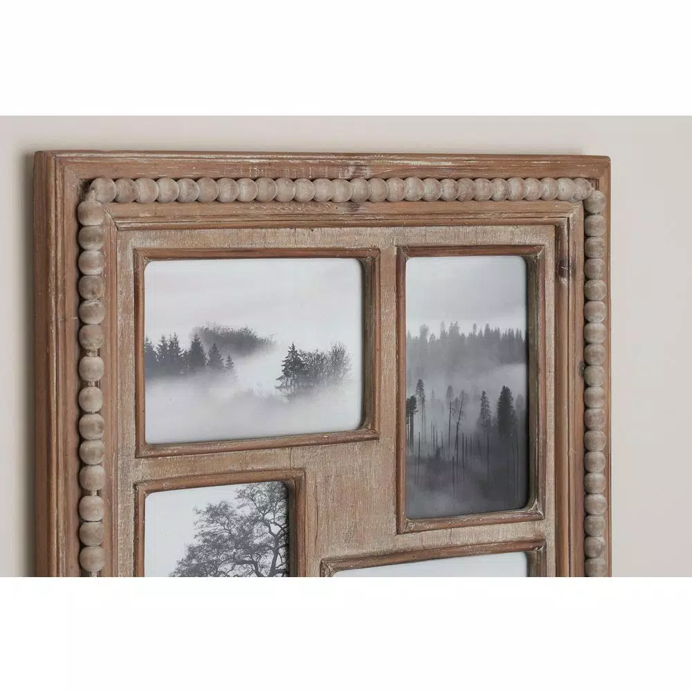 Picture Frames Home Decorators Collection 4″ X 6″ Natural Beaded Wood 8-Opening Picture Frame 7 Picture Frames Home Decorators Collection 4″ X 6″ Natural Beaded Wood 8-Opening Picture Frame - Image 5