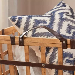 Storage Baskets Home Decorators Collection Square Natural Bamboo And Leather Decorative Basket With Leather Handles -Home Accents shop brown home decorators collection storage baskets p182119 17lxx 1d 1000