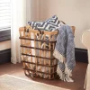 Storage Baskets Home Decorators Collection Square Natural Bamboo And Leather Decorative Basket With Leather Handles