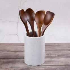 Kitchen Utensils Creative Home Acacia Wood With Carbonized Kitchen Utensil Set Set Of 7-Pieces -Home Accents shop carbonized finish creative home kitchen utensil sets 42036 4f 1000