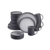 Home Decorators Collection Pierce 16-Piece Charcoal And Shadow Gray Contrast Stoneware Dinnerware Set (Service For 4) -Home Accents shop charcoal and shadow gray home decorators collection dinnerware sets hl861650 64 1000