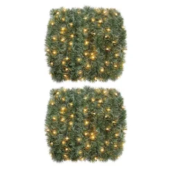 Christmas Greenery Home Accents Holiday 50 Ft. Pre-lit Artificial Christmas Roping Garland With 200 Incandescent Clear Lights (Set Of 2)