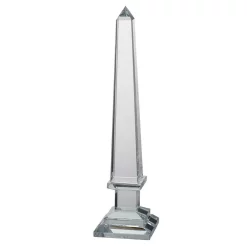 Sculptures A & B Home 16 In. Crystal Obelisk Decorative Statue