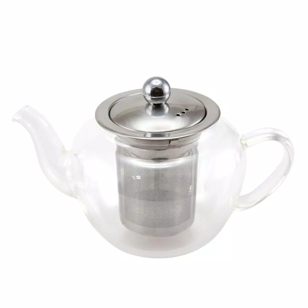 Cookware Creative Home 600 Ml, 20 Oz. (2.7 Cup) Clear Glass Tea Pot With Stainless Steel Removable Lid And Infuser Basket 2 Cookware Creative Home 600 Ml, 20 Oz. (2.7 Cup) Clear Glass Tea Pot With Stainless Steel Removable Lid And Infuser Basket