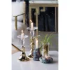 Candle Holders A & B Home Camden Clear, Gold Glass Candle Holder