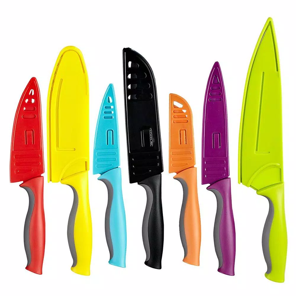 Cutlery Cook N Home 14-Piece Multicolor Coated Carbon Stainless Steel Kitchen Knife Set With Sheaths 5 Cutlery Cook N Home 14-Piece Multicolor Coated Carbon Stainless Steel Kitchen Knife Set With Sheaths - Image 3