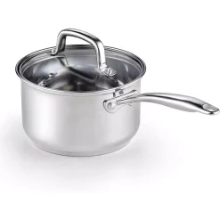 Cookware Cook N Home 3 Qt. Stainless Steel Sauce Pan With Glass Lid -Home Accents shop cook n home sauce pans 02608 44 1000