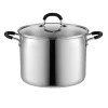 Cookware Cook N Home 8 Qt. Stainless Steel Stock Pot In Black And Stainless Steel With Glass Lid