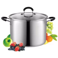 Cookware Cook N Home 8 Qt. Stainless Steel Stock Pot In Black And Stainless Steel With Glass Lid -Home Accents shop cook n home stock pots 02440 c3 1000