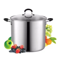 Cookware Cook N Home 12 Qt. Stainless Steel Stock Pot In Black And Stainless Steel With Glass Lid -Home Accents shop cook n home stock pots 02441 c3 1000