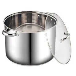 Cookware Cook N Home 16 Qt. Stainless Steel Stock Pot With Glass Lid -Home Accents shop cook n home stock pots 02527 4f 1000