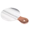 Serveware Creative Home Natural Marble 12-1/8 In. X 8 In. X 1/2 In. H White Cheese Serving Paddle Board With Stainless Steel Copper Trim Handle