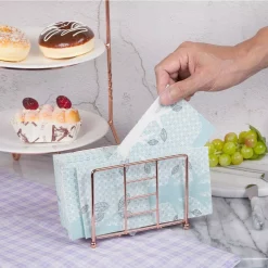 Countertop Storage Creative Home Copper Plated Metal Napkin Holder Kitchen Table Tissue Dispenser, 5-1/2 X 3-1/4″ X 4-3/8″ H -Home Accents shop copper creative home napkin holders 50235 1f 1000