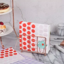 Countertop Storage Creative Home Copper Plated Metal Napkin Holder Kitchen Table Tissue Dispenser, 5-1/2 X 3-1/4″ X 4-3/8″ H -Home Accents shop copper creative home napkin holders 50235 4f 1000