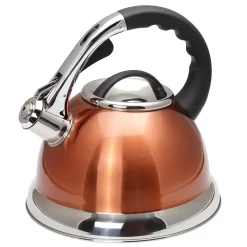 Cookware Creative Home Camille 3.0 Qt. Stainless Steel Whistling Tea Kettle With Aluminum Capsulated Bottom In Metallic Copper