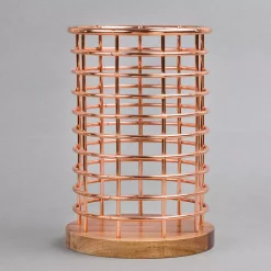 Kitchen Utensils Creative Home Deluxe Acacia Copper Wood And Iron Wire Utensil Tool Holder Crock -Home Accents shop copper creative home utensil holders 50238 1f 1000