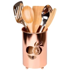 Kitchen Utensils Creative Home Deluxe Copper Plated Metal Utensil Holder Kitchen Tool Crock With Laser Cut Lemon Motif -Home Accents shop copper creative home utensil holders 50246 4f 1000