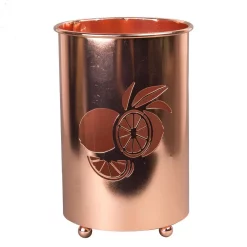 Kitchen Utensils Creative Home Deluxe Copper Plated Metal Utensil Holder Kitchen Tool Crock With Laser Cut Lemon Motif -Home Accents shop copper creative home utensil holders 50246 c3 1000