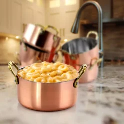 Cookware Gibson Home Rembrandt 0.5 Qt. Round Stainless Steel Dutch Oven In Copper 6-Pack -Home Accents shop copper gibson home dutch ovens braisers 985106010m 1f 1000