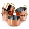 Cookware Gibson Home Rembrandt 0.5 Qt. Round Stainless Steel Dutch Oven In Copper 6-Pack
