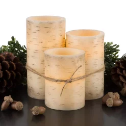 Flameless Candles Lavish Home Cream Flameless Birch Bark Candle Set -Home Accents shop cream lavish home flameless candles m022008 1f 1000