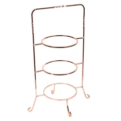 Serveware Creative Home 3-Tier Copper Plated Dessert Plate Rack, Cake Serving Tray, Fruit Presentation, Party Food Server Display