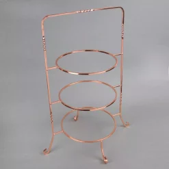 Serveware Creative Home 3-Tier Copper Plated Dinner Plate Rack, Party Food Server, Serving Rack, Fruit Presentation, Party Food Server Display -Home Accents shop creative home cake stands tiered cake stands 50233 1f 1000