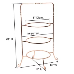 Serveware Creative Home 3-Tier Copper Plated Dinner Plate Rack, Party Food Server, Serving Rack, Fruit Presentation, Party Food Server Display -Home Accents shop creative home cake stands tiered cake stands 50233 4f 1000
