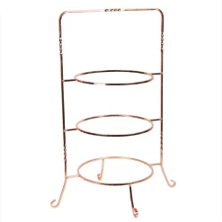 Serveware Creative Home 3-Tier Copper Plated Dinner Plate Rack, Party Food Server, Serving Rack, Fruit Presentation, Party Food Server Display