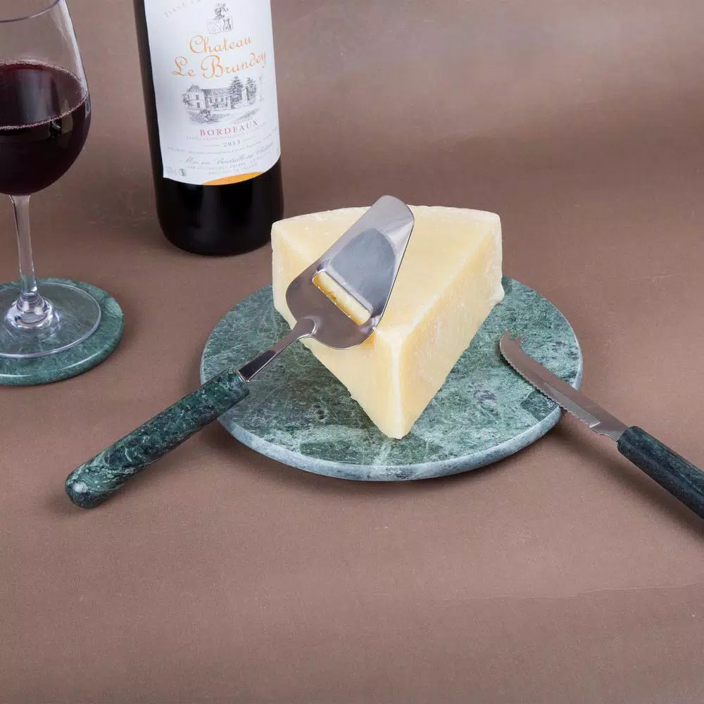 Serveware Creative Home Stainless Steel Cheese Cutter Slicer And Cheese Knife With Natural Green Marble Handle (Set Of 2) 7 Serveware Creative Home Stainless Steel Cheese Cutter Slicer And Cheese Knife With Natural Green Marble Handle (Set Of 2) - Image 5