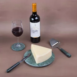 Serveware Creative Home Stainless Steel Cheese Cutter Slicer And Cheese Knife With Natural Green Marble Handle (Set Of 2) 11 Serveware Creative Home Stainless Steel Cheese Cutter Slicer And Cheese Knife With Natural Green Marble Handle (Set Of 2) -Home Accents shop creative home cheese board sets 33133 4f 1000