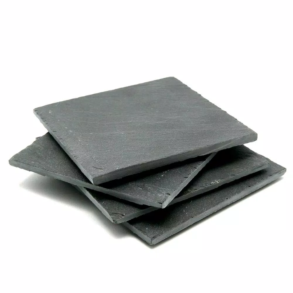 Bar Accessories Creative Home Natural Dark Gray Slate Coaster 4 In. X 4 In. (Set Of 4) 5 Bar Accessories Creative Home Natural Dark Gray Slate Coaster 4 In. X 4 In. (Set Of 4) - Image 3
