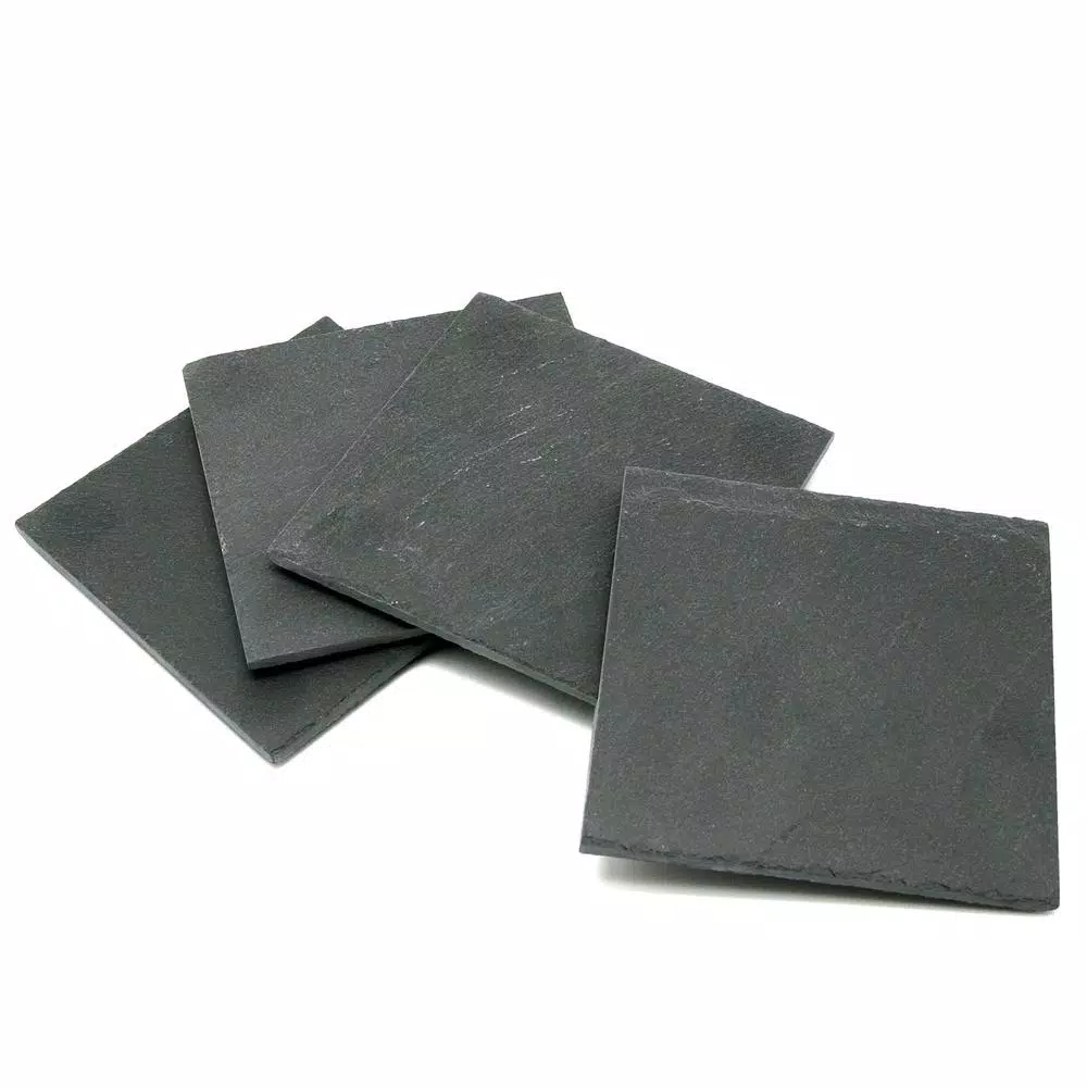 Bar Accessories Creative Home Natural Dark Gray Slate Coaster 4 In. X 4 In. (Set Of 4) 3 Bar Accessories Creative Home Natural Dark Gray Slate Coaster 4 In. X 4 In. (Set Of 4)