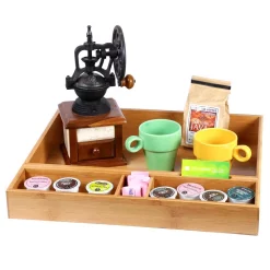 Serveware Creative Home Natural Bamboo Multipurpose Organizer Coffee Machine Accessories Storage Tray Serving Tray -Home Accents shop creative home condiment servers 63064 31 1000