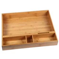 Serveware Creative Home Natural Bamboo Multipurpose Organizer Coffee Machine Accessories Storage Tray Serving Tray